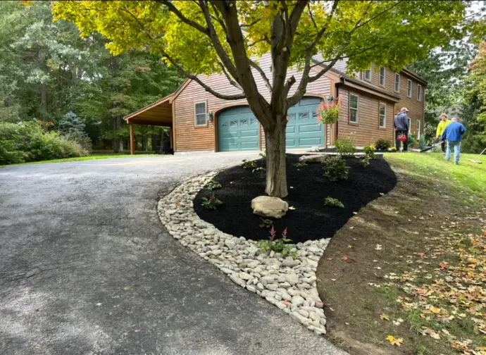 Arrowwood Lanscaping Chautauqua County Dry creek Mulch bed Design 